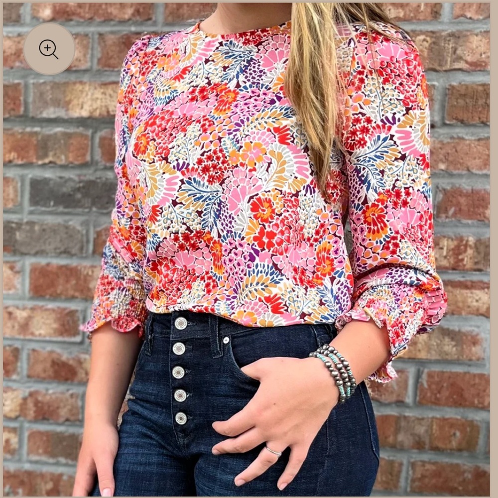 Puff Sleeve Floral Blouse by Nolita Boutique - Picture 2 of 9